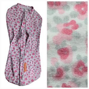 Swaddle Pod Newborn 0-2M Pink Floral Baby Girl Zip Front Sleepsack Lightweight